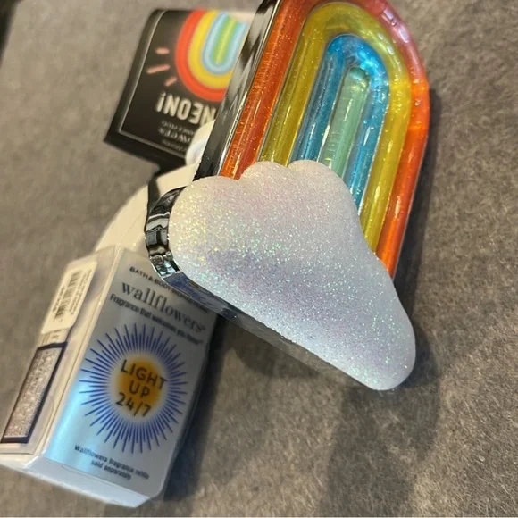 NWT Bath & Body Works Neon Rainbow Wallflower Plug In Fragrance Night Light - Picture 6 of 6